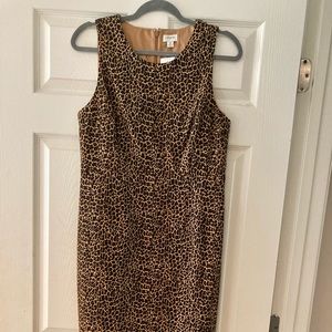 J. Crew leopard print knee length dress. With tags attached.